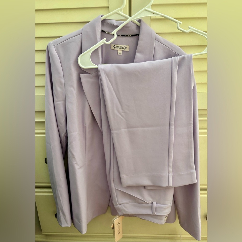 NWT Nanette Lepore Pastel Lilac Nolita Blazer and Pants Size 12